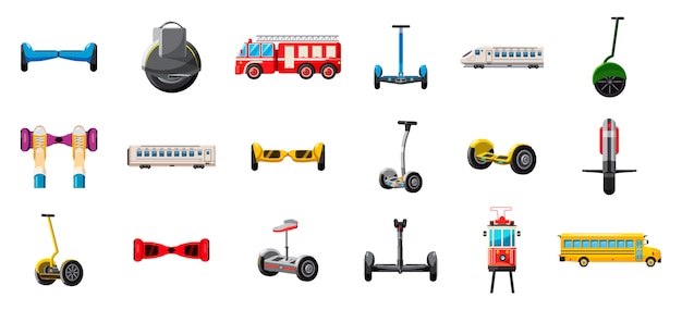 Conjunto de transporte urbano. Conjunto de dibujos animados de transporte de la ciudad