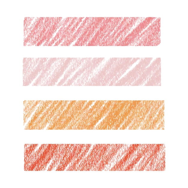 Conjunto de trazas de lápiz de color Elementos dibujados a mano para niños Elementos Grunge para diseño de papel Banner para texto