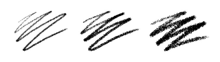 Vector un conjunto de trazas de lápiz negro en zigzag en un fondo blanco garabateos vectoriales