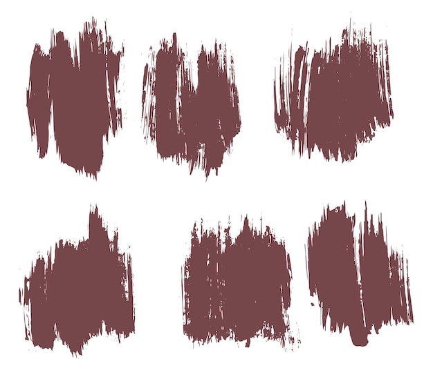 Conjunto de trazo de pincel de color rojo de pintura de banner de grunge de salpicadura de tinta