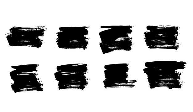 Conjunto de trazo de pincel y pincel grunge Diseño grunge salpicadura sucia Vector