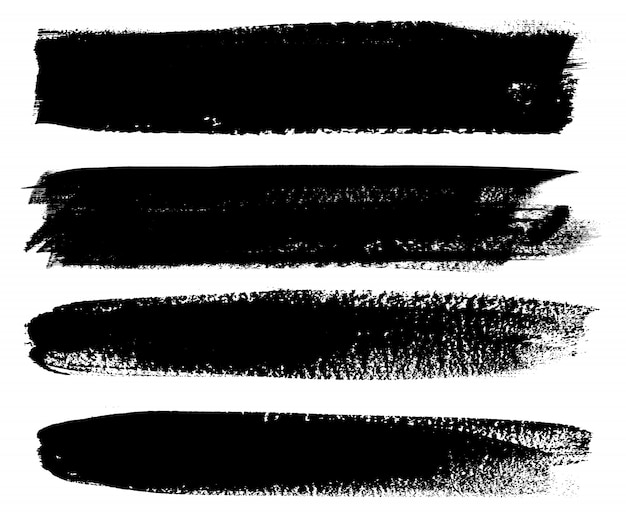 Conjunto de trazos de pincel negro