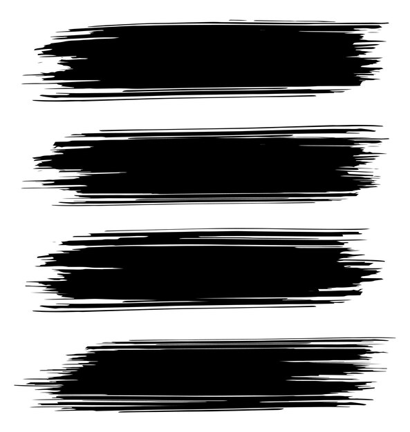 conjunto de trazos de pincel negro