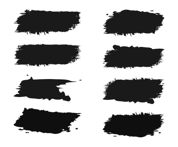 Conjunto de trazos de pincel negro