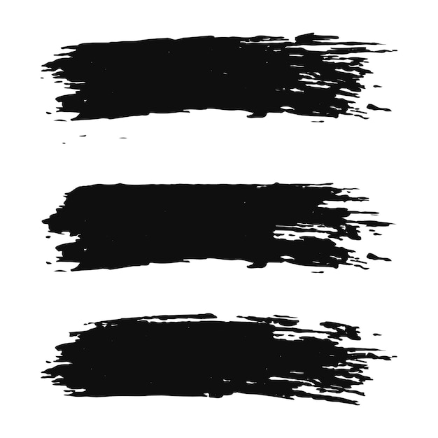 Conjunto de trazos de pincel negro