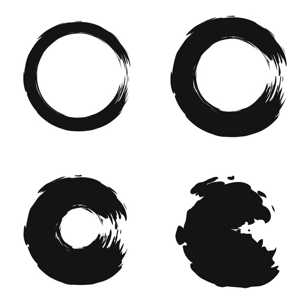 Conjunto de trazos de pincel negro