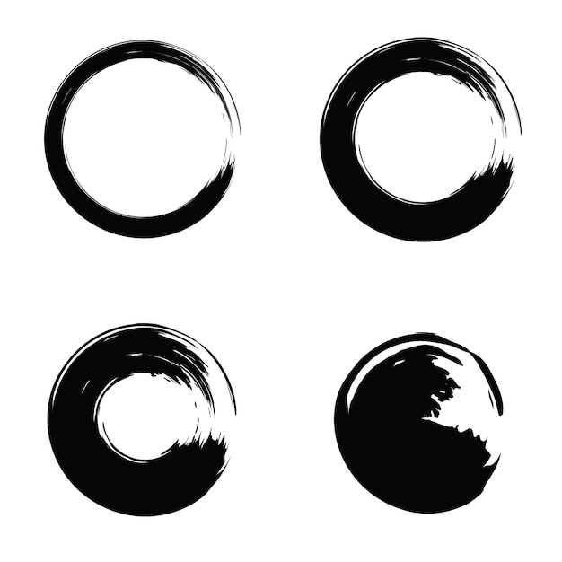 Conjunto de trazos de pincel negro