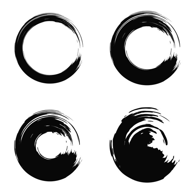 Conjunto de trazos de pincel negro