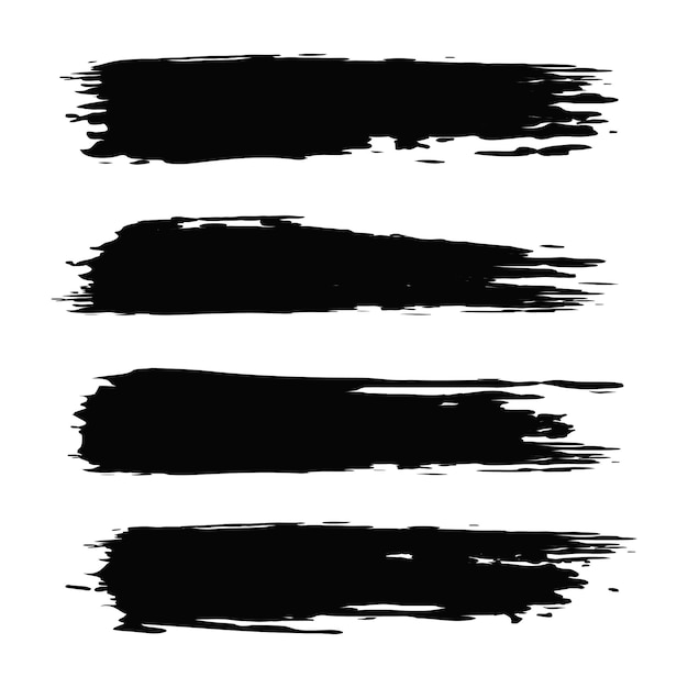 Conjunto de trazos de pincel negro