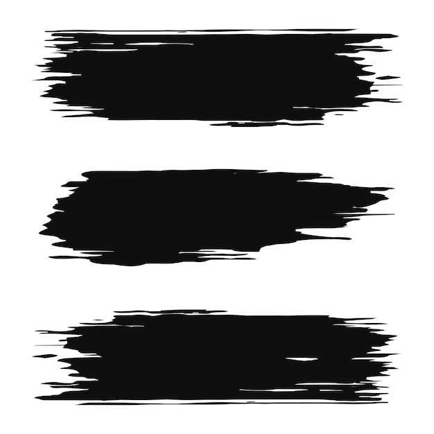 Conjunto de trazos de pincel negro