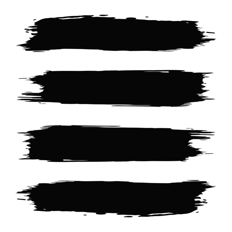 Vector conjunto de trazos de pincel negro