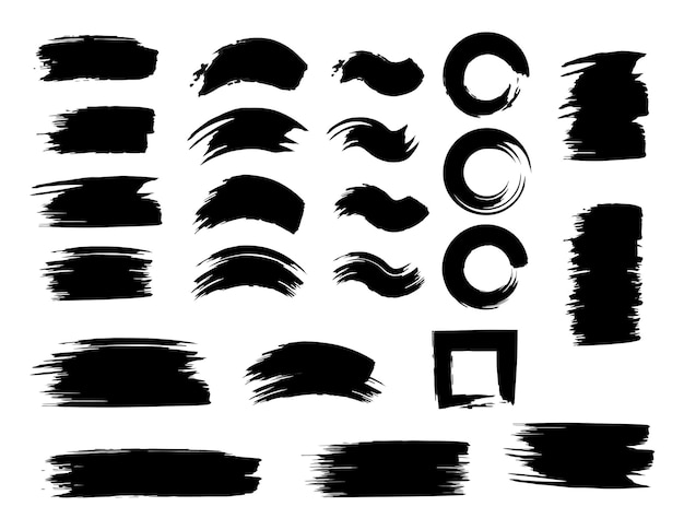 Conjunto de trazos de pincel negro