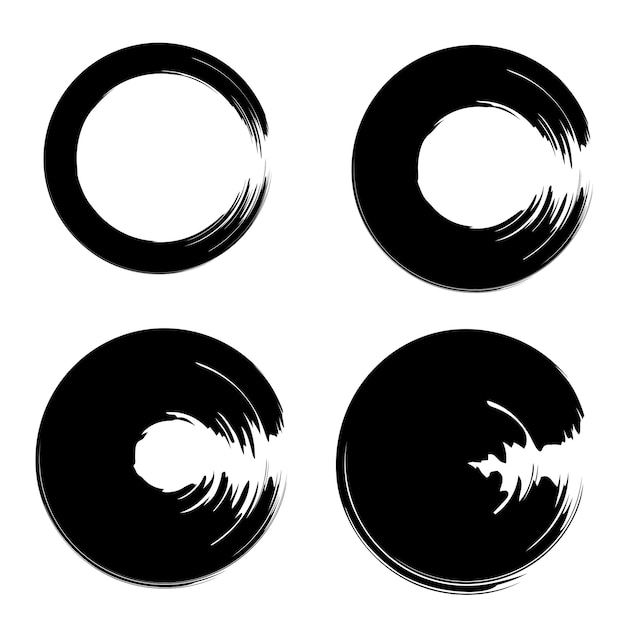 Conjunto de trazos de pincel negro