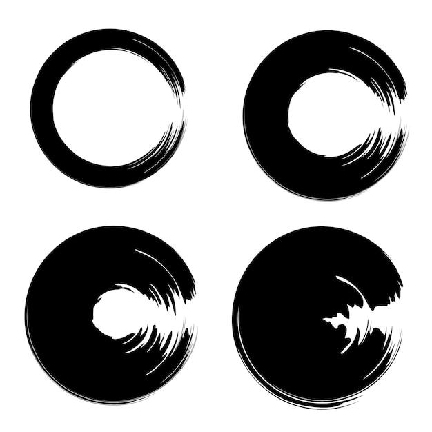 Conjunto de trazos de pincel negro