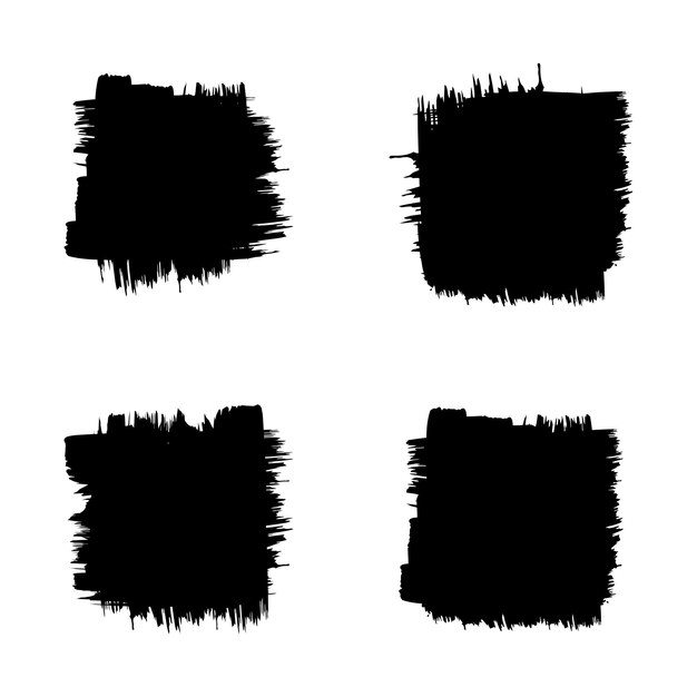 Conjunto de trazos de pincel negro