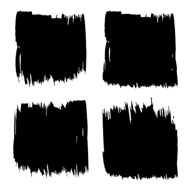 Conjunto de trazos de pincel negro