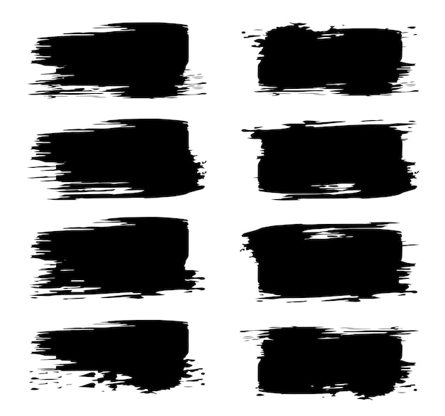 Conjunto de trazos de pincel negro