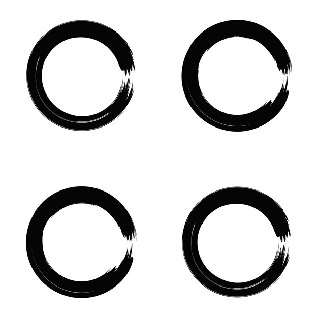 Conjunto de trazos de pincel negro