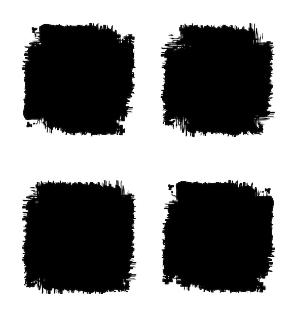 Vector conjunto de trazos de pincel negro