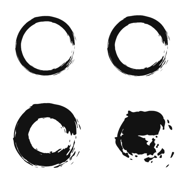 Conjunto de trazos de pincel negro