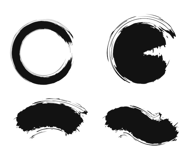 Conjunto de trazos de pincel negro