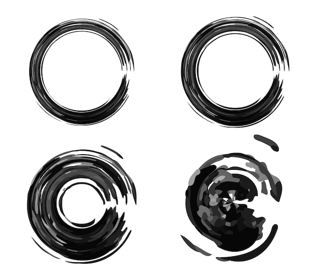 Conjunto de trazos de pincel negro