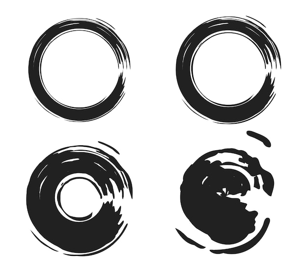 Conjunto de trazos de pincel negro