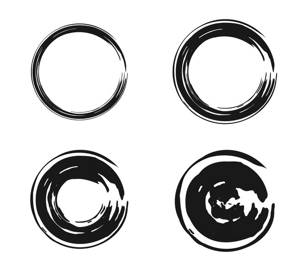 Conjunto de trazos de pincel negro