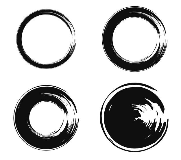 Conjunto de trazos de pincel negro