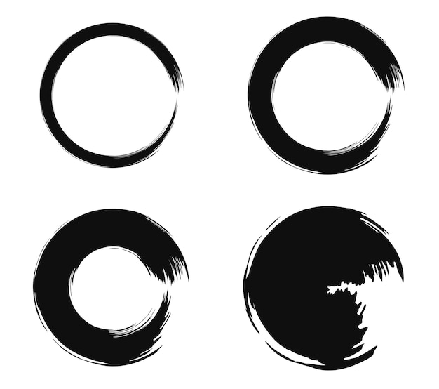 Conjunto de trazos de pincel negro