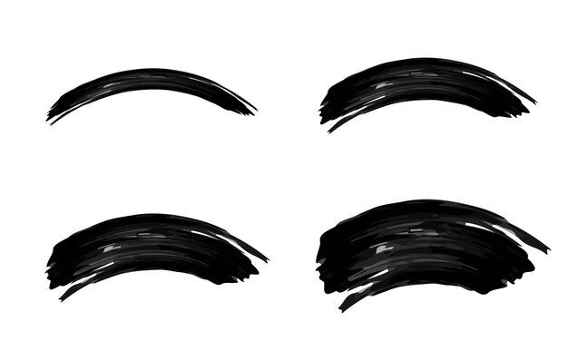 Conjunto de trazos de pincel negro