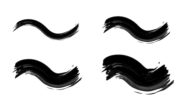 Conjunto de trazos de pincel negro