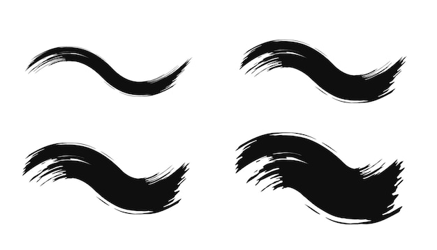 Conjunto de trazos de pincel negro