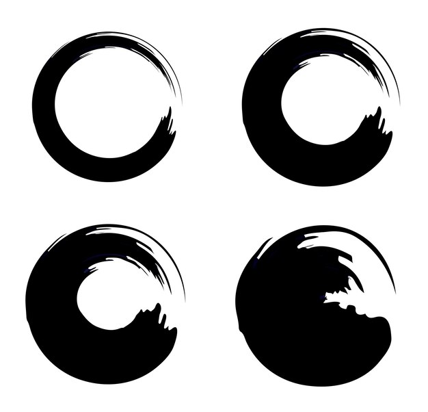 Conjunto de trazos de pincel negro