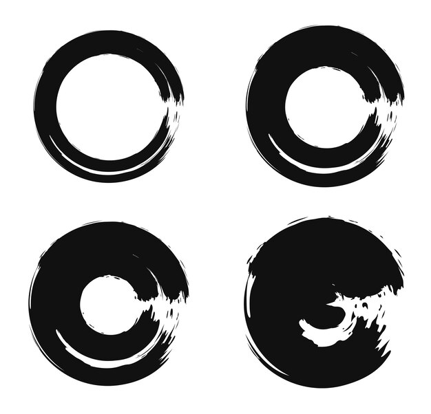 Conjunto de trazos de pincel negro