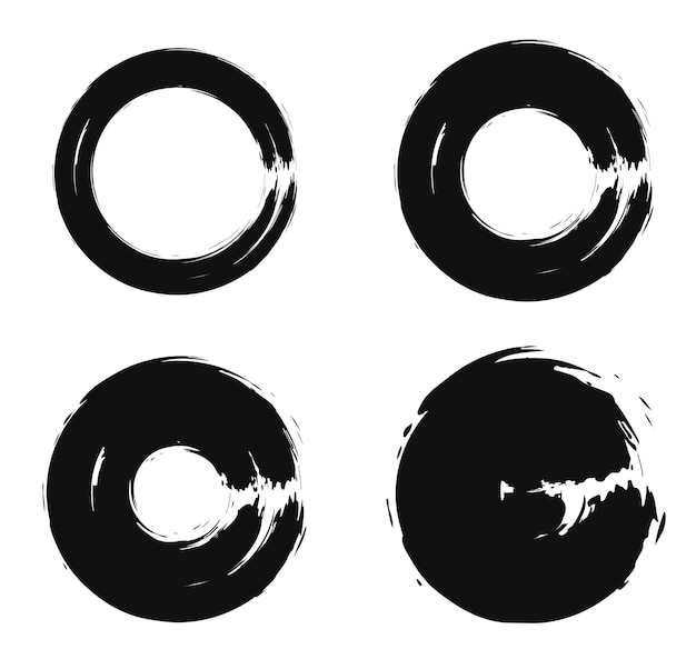 Conjunto de trazos de pincel negro