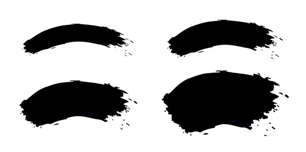 Conjunto de trazos de pincel negro