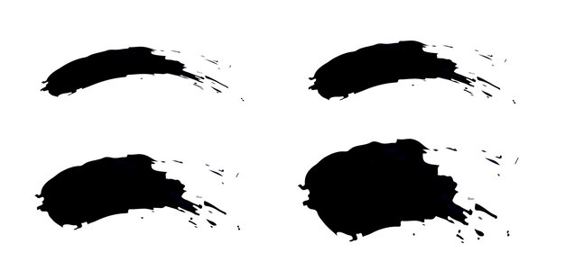 Conjunto de trazos de pincel negro