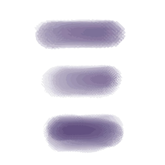Conjunto de trazos de pincel de pintura vectorial Textura de acuarela púrpura Fondo de elementos de resaltado del pincel