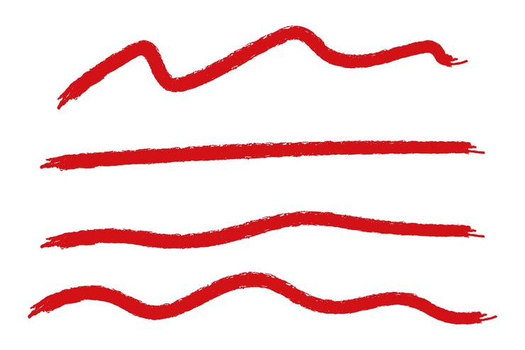 Vector conjunto de trazos de pincel rojo en fondo blanco vector de trazos dibujados a mano