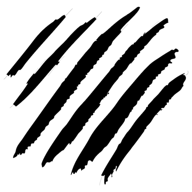 Conjunto de trazos de pincel vectorial negro Conjunto de pinceles vectoriales Elementos de diseño grunge Rectángulo Cuadros de texto Salpicaduras de tinta Objetos pintados grungy