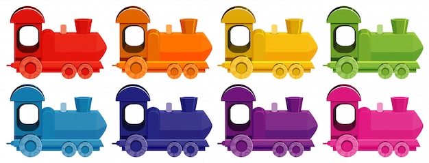 Conjunto de tren en ocho colores.
