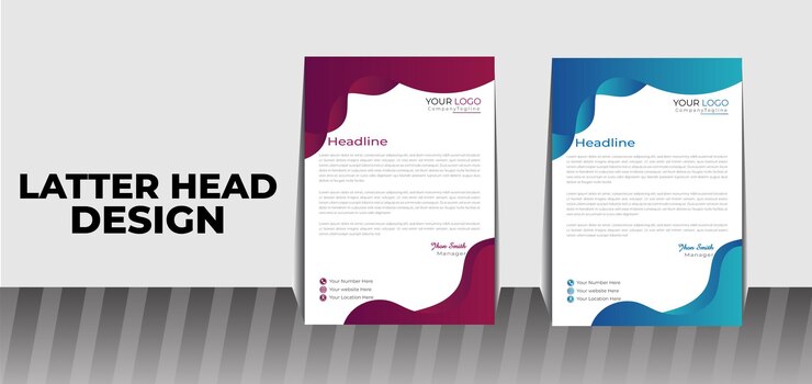 Un conjunto de tres folletos para una empresa llamada headhead.