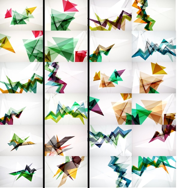 Conjunto de triángulo diseño geométrico fondos abstractos estilo origami