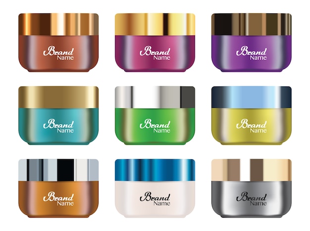 conjunto de un tubo cosmético real