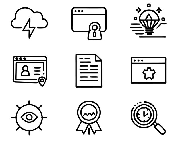 conjunto de ui y ux icono ilustración pantalla tecnología ux ilustración plantilla web usuario