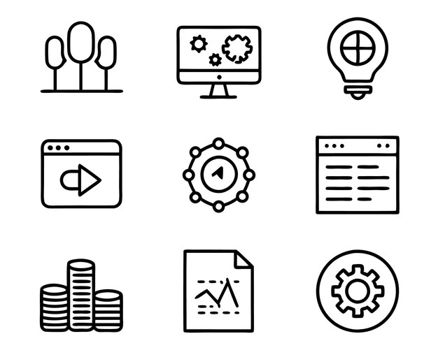 conjunto de ui y ux icono ilustración pantalla tecnología ux ilustración plantilla web usuario