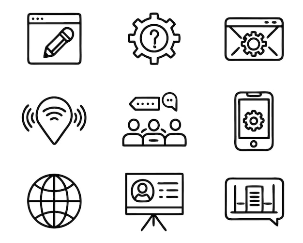 conjunto de ui y ux icono ilustración pantalla tecnología ux ilustración plantilla web usuario
