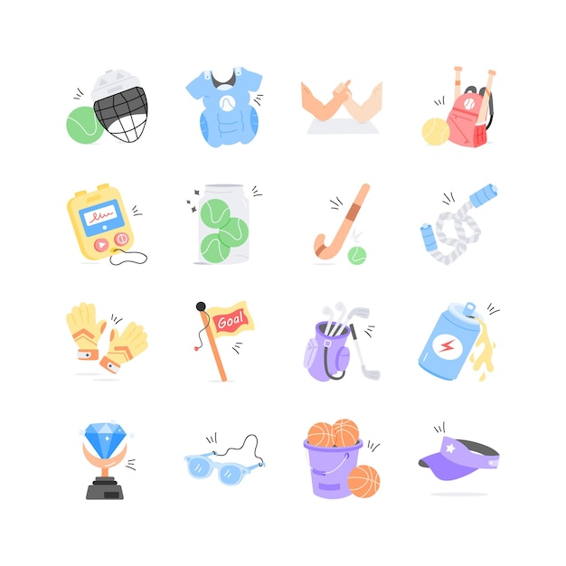Un conjunto único de iconos deportivos perfectos para sitios web, aplicaciones, presentaciones y materiales de marketing