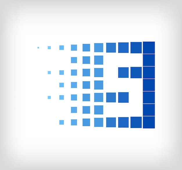 Un conjunto único de logotipos digitales creativos número 5 plantilla de logotipo de la compañía de tecnología con arte de píxeles